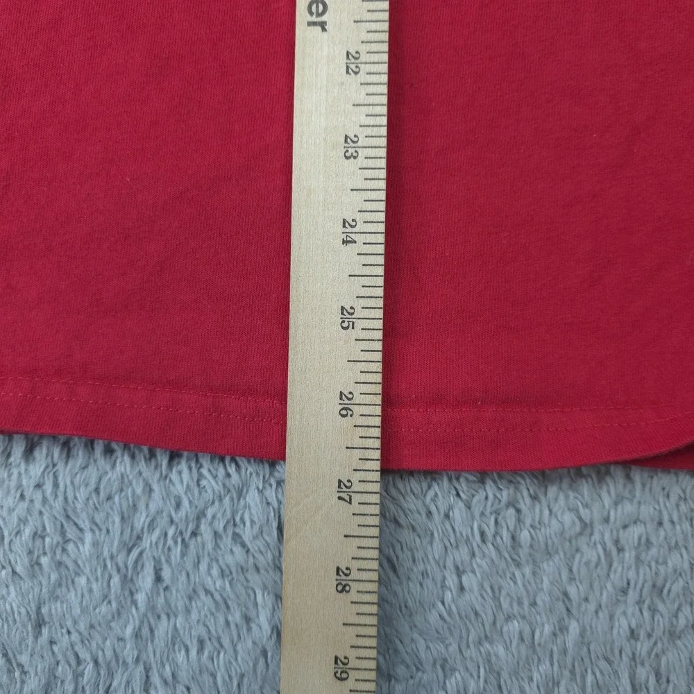 The North Face Shirt Mens Medium Red Long Sleeve Never Stop Exploring Logo Tee